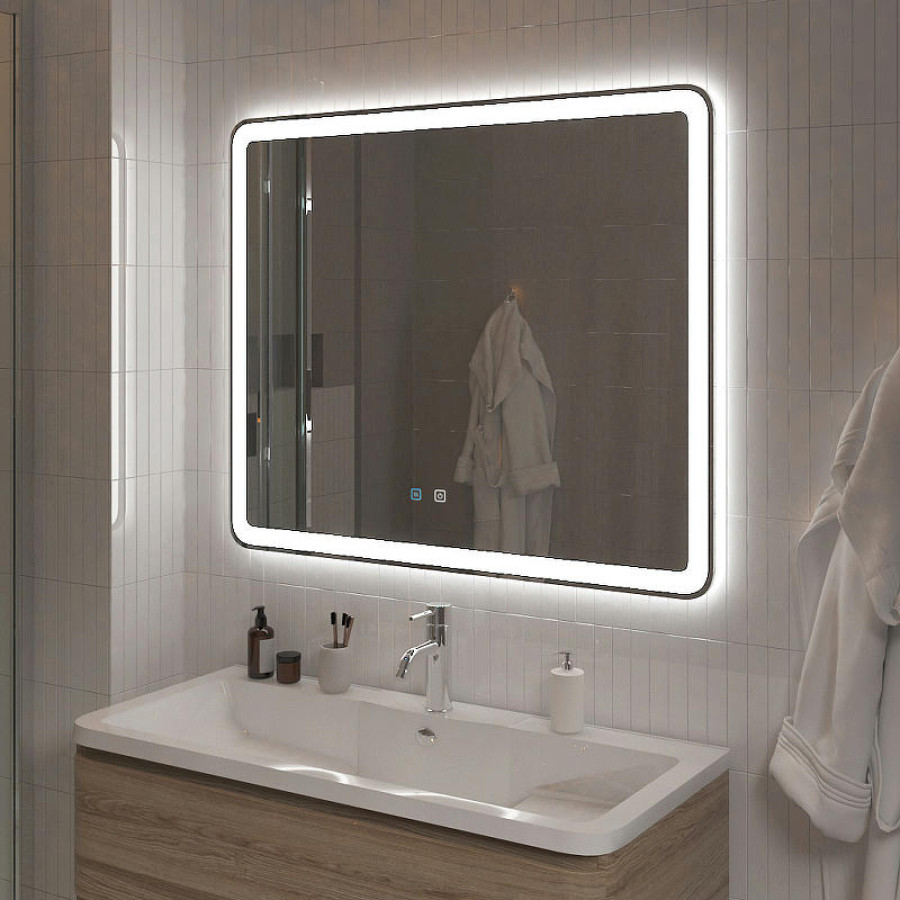 Зеркало BelBagno Marino 100 SPC-MAR-1000-800-LED-TCH-SND с подсветкой с голосовым управлением и подогревом