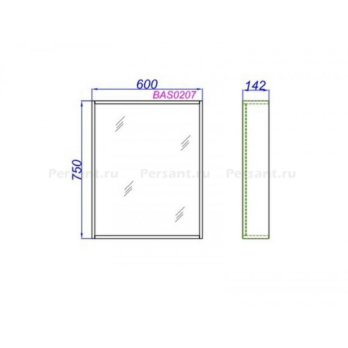 Зеркало Aqwella Basic 60 BAS0207DZ Дуб золотой