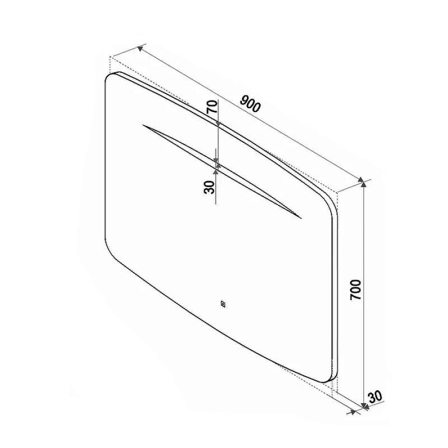 Зеркало Art&Max Gina AM-Gin-900-700-DS-F-H с подсветкой с сенсорным выключателем