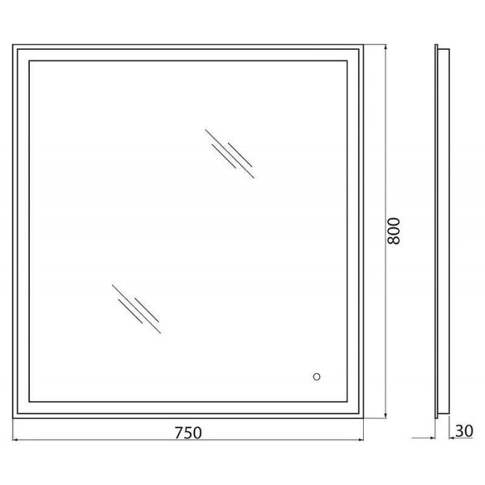 Зеркало BelBagno 75x80 SPC-GRT-750-800-LED-TCH с подсветкой и сенсорным выключателем