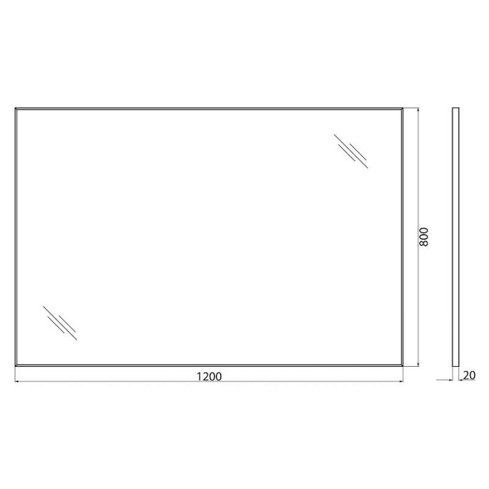 Зеркало BelBagno 120x80 сатин SPC-AL-1200-800 в алюминиевой раме