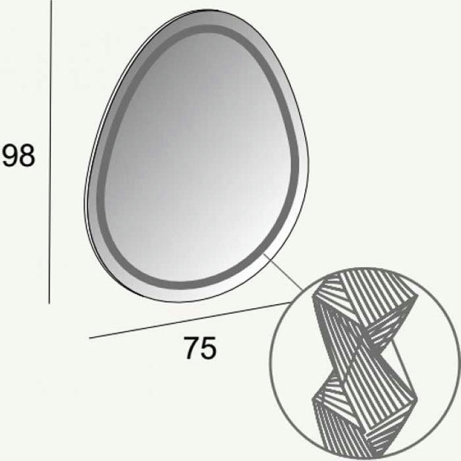 Зеркало Cezares 75 44777 с подсветкой с узором