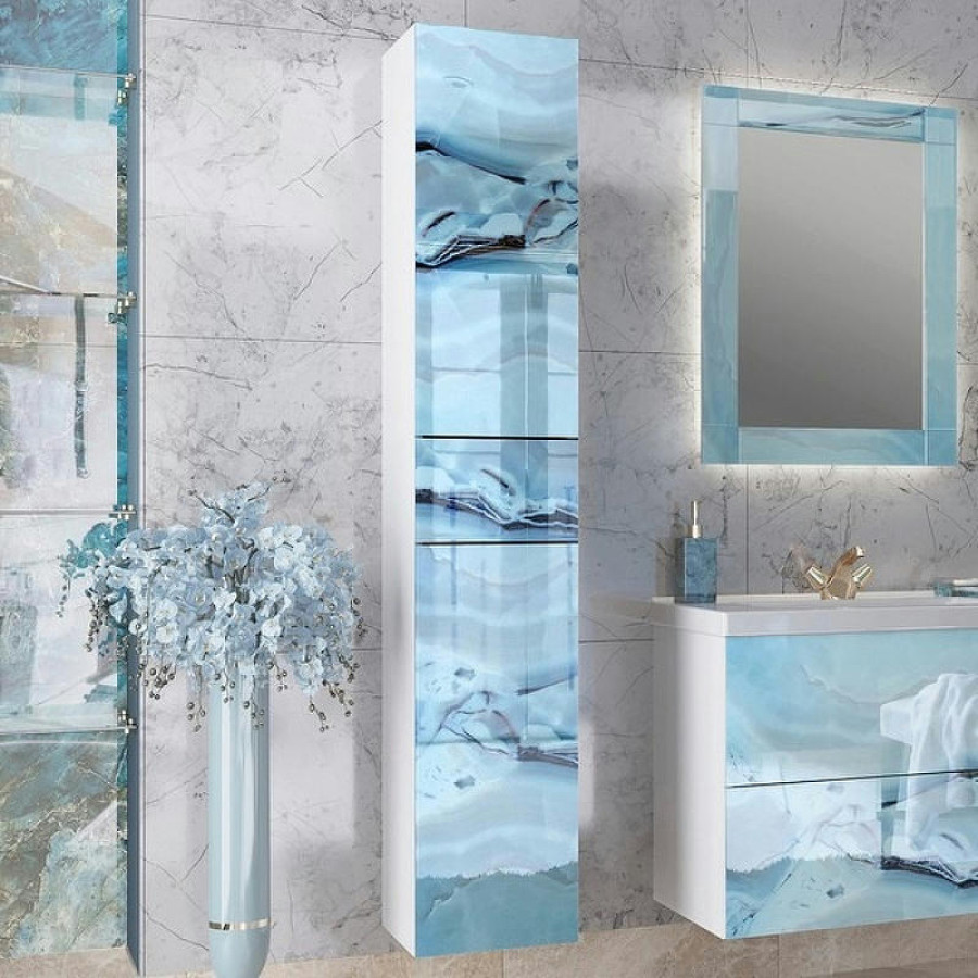 Зеркало Marka One Glass 60x80 У73245 с подсветкой Blue marble