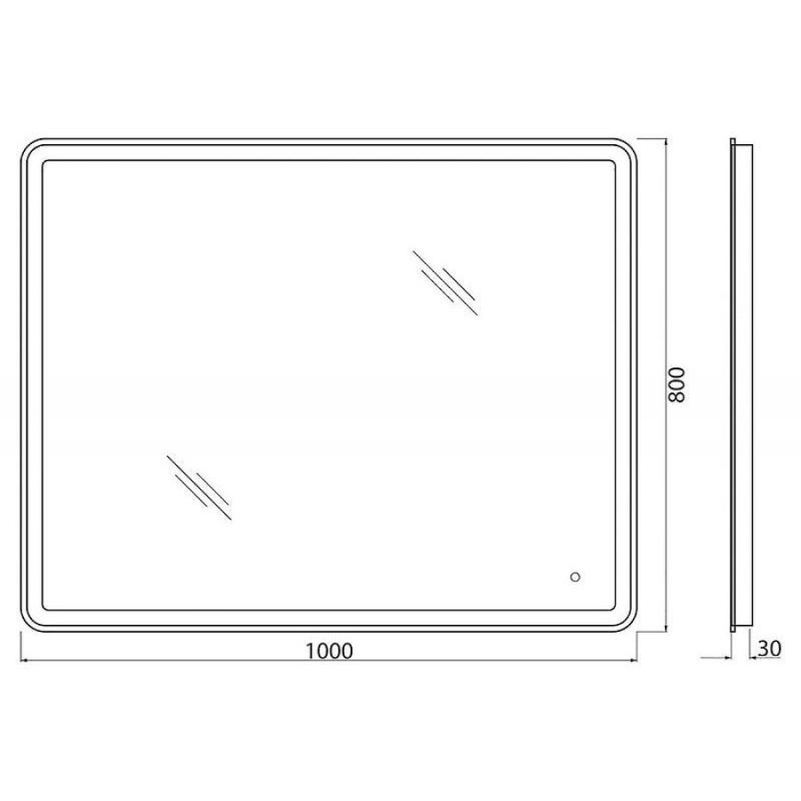 Зеркало BelBagno SPC-MAR-1000-800-LED-TCH-WARM с подсветкой с подогревом с сенсорным выключателем