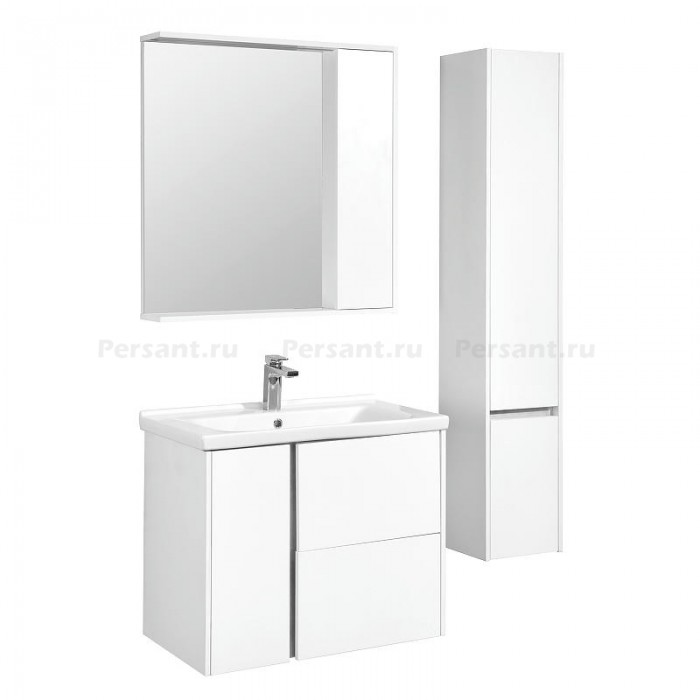Зеркало со шкафом Aquaton Стоун 80 R 1A228302SX010 с подсветкой, белый