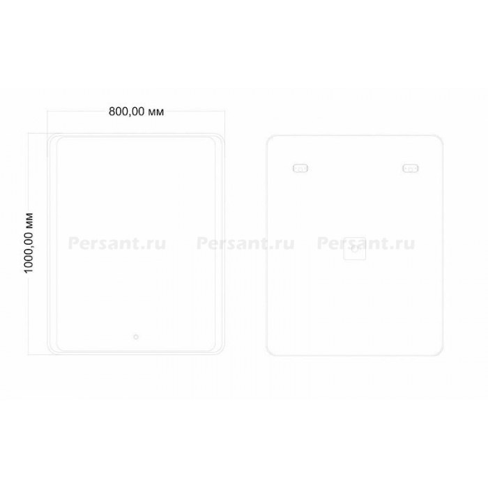 Зеркало Art&Max Elegant AM-Ele-800-1000-DS-F с подсветкой с сенсорным выключателем