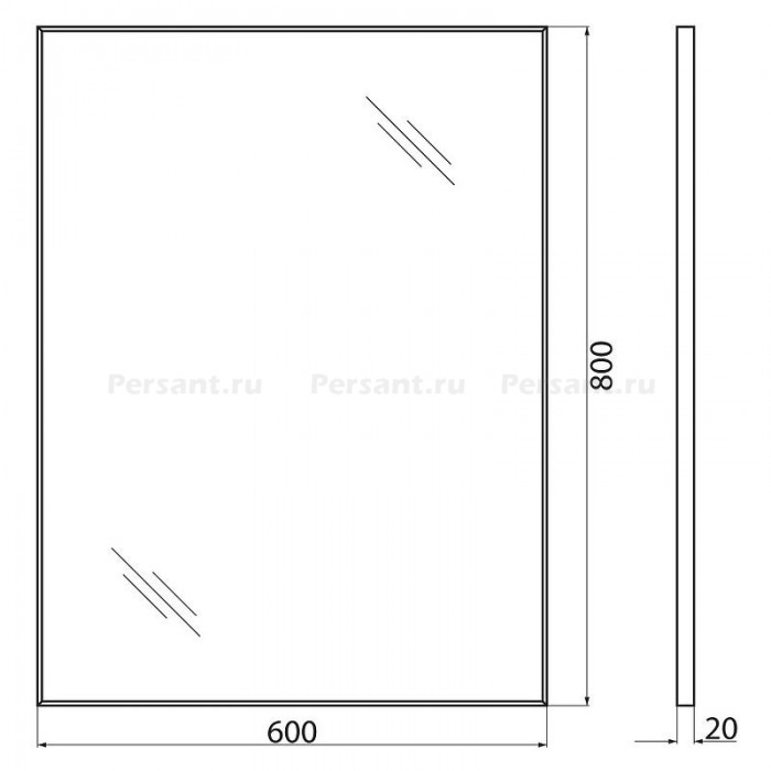 Зеркало BelBagno 60x80 черное SPC-AL-600-800 Nero в алюминиевой раме