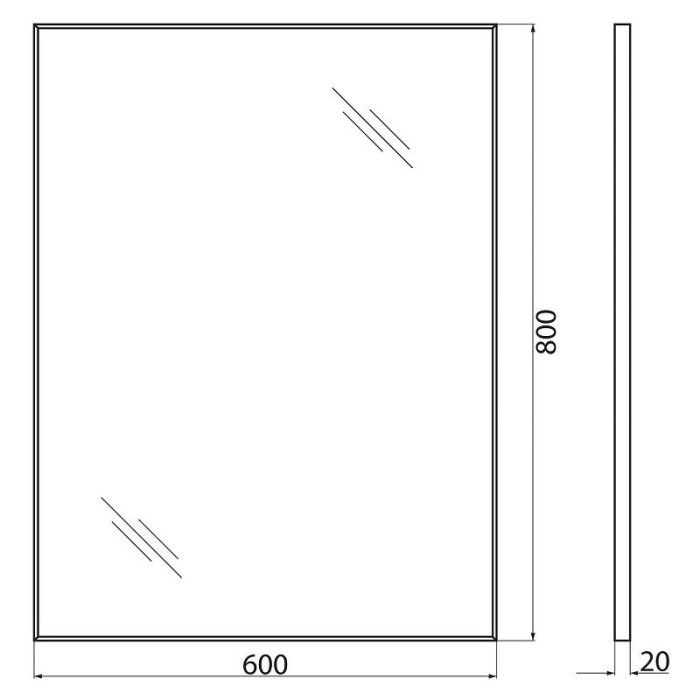 Зеркало BelBagno 60x80 черное SPC-AL-600-800 Nero в алюминиевой раме