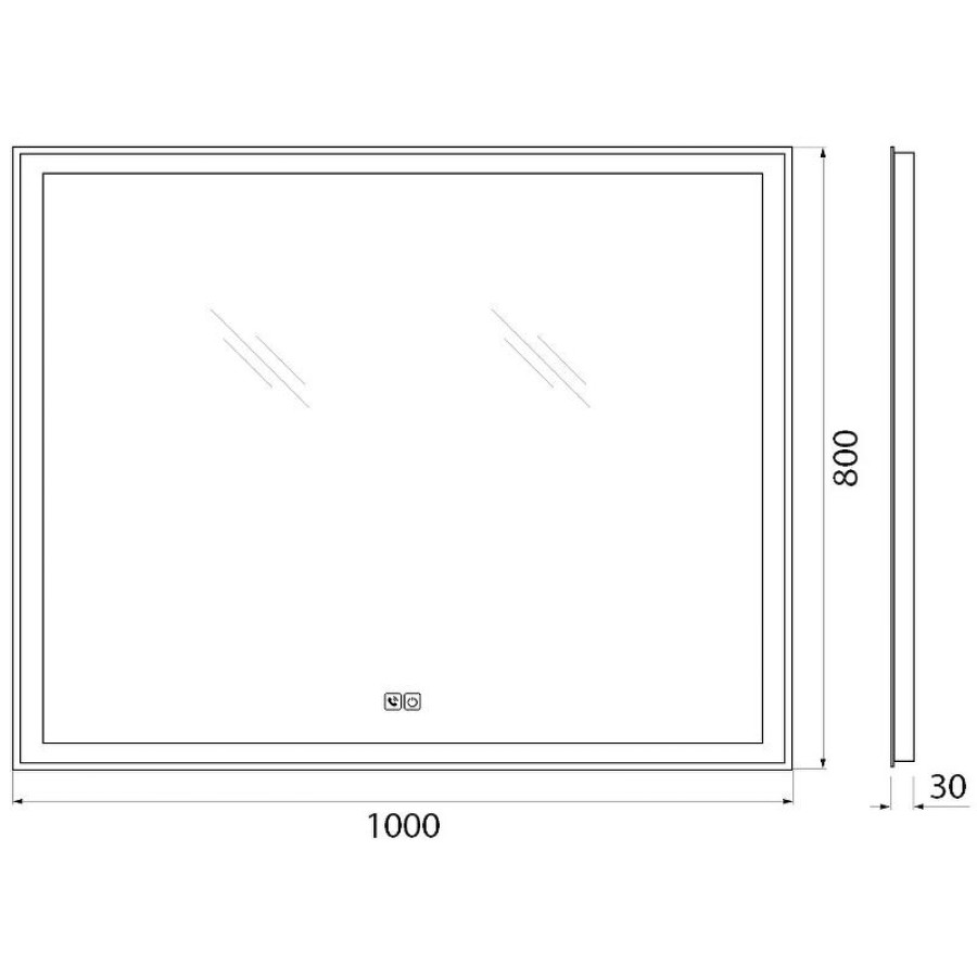 Зеркало BelBagno SPC-GRT-1000-800-LED-TCH-PHONE с подсветкой с сенсорным выключателем с bluetooth с микрофоном и динамиками