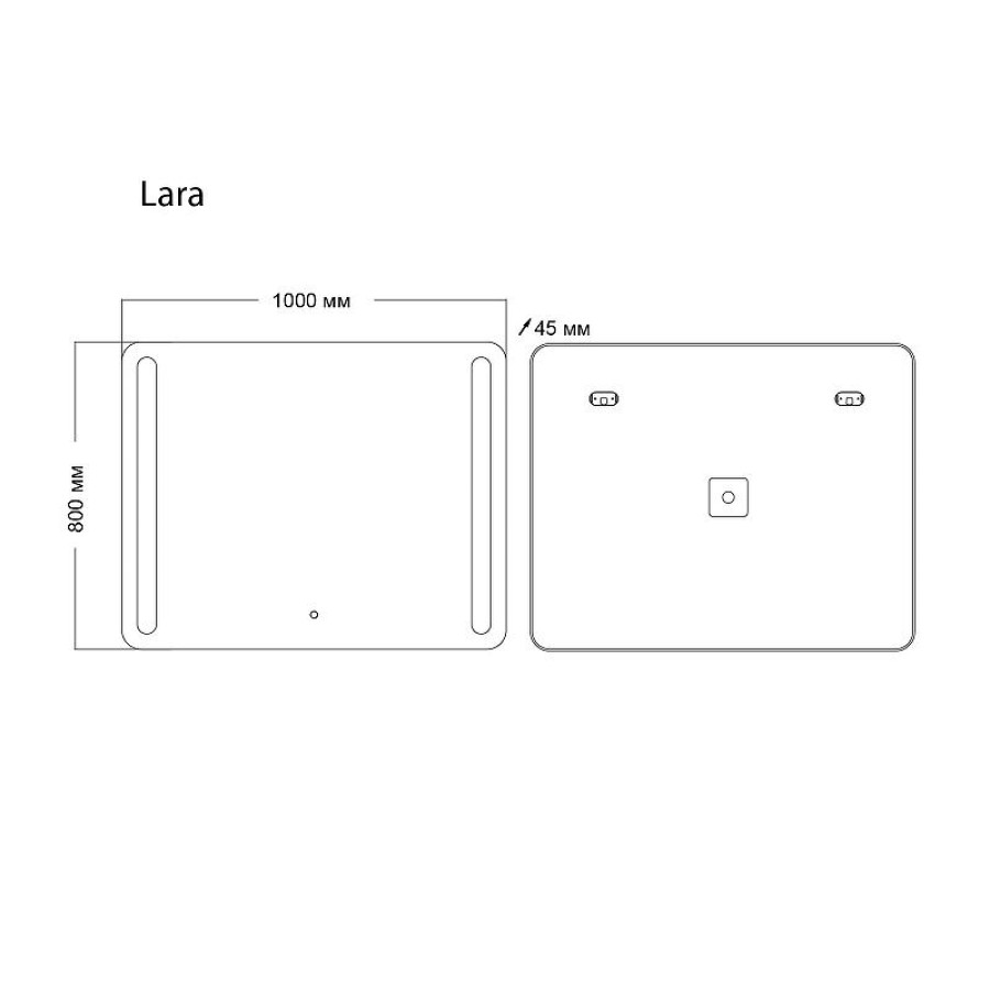 Зеркало Grossman Lara 100 1310080 с подсветкой с сенсорным выключателем