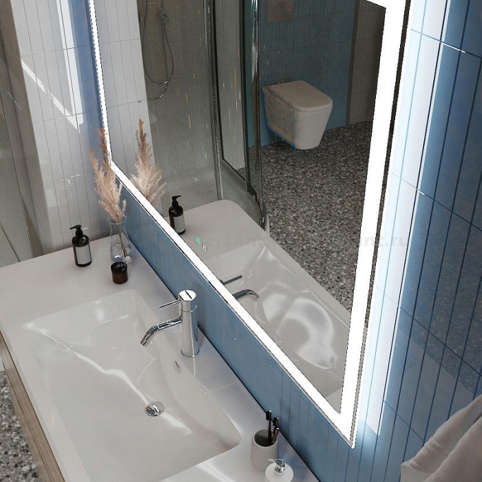Зеркало BelBagno 120x80 SPC-GRT-1200-800-LED-TCH-SND с подсветкой с голосовым управлением и подогревом