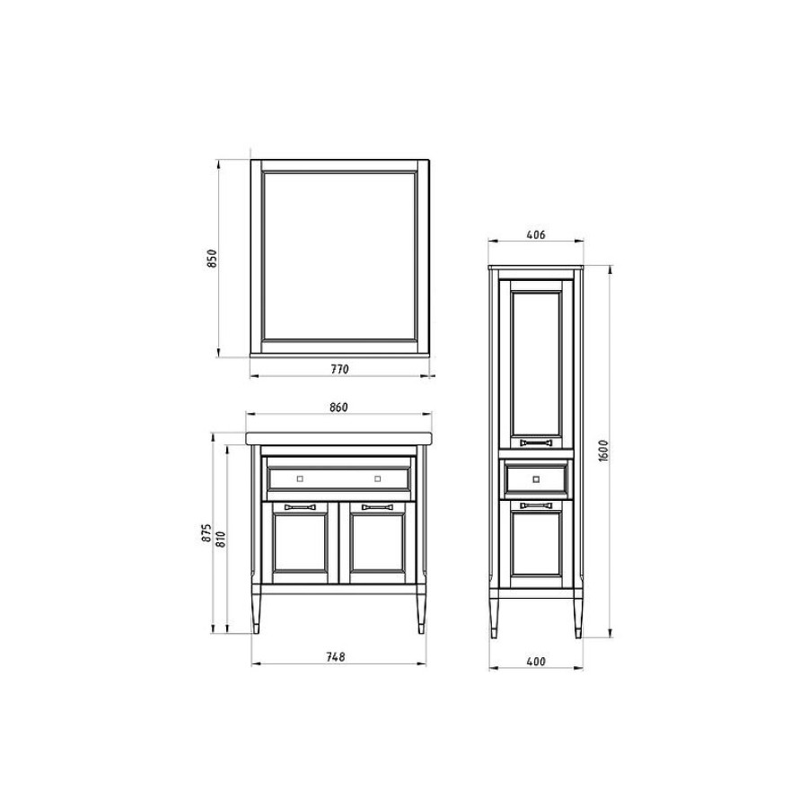 Зеркало ASB-Woodline Гранда 80 11481 Grigio