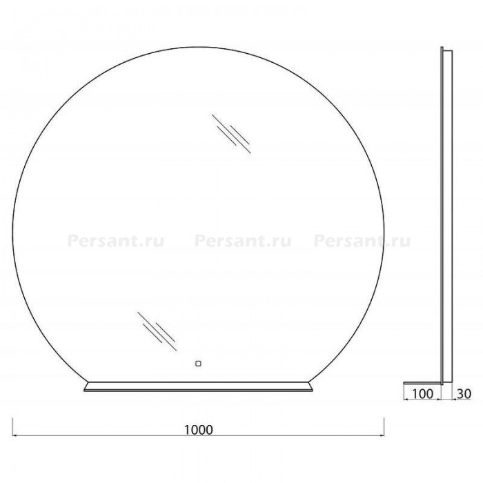 Зеркало BelBagno SPC-RNG-1000-LED-TCH-MENS с подсветкой с сенсорным выключателем