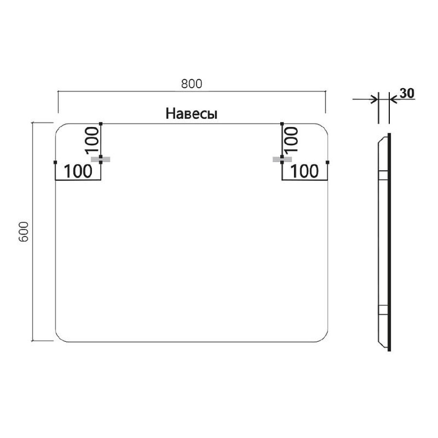 Зеркало Vincea 80 VLM-3MA800 с подсветкой c сенсорным выключателем и диммером