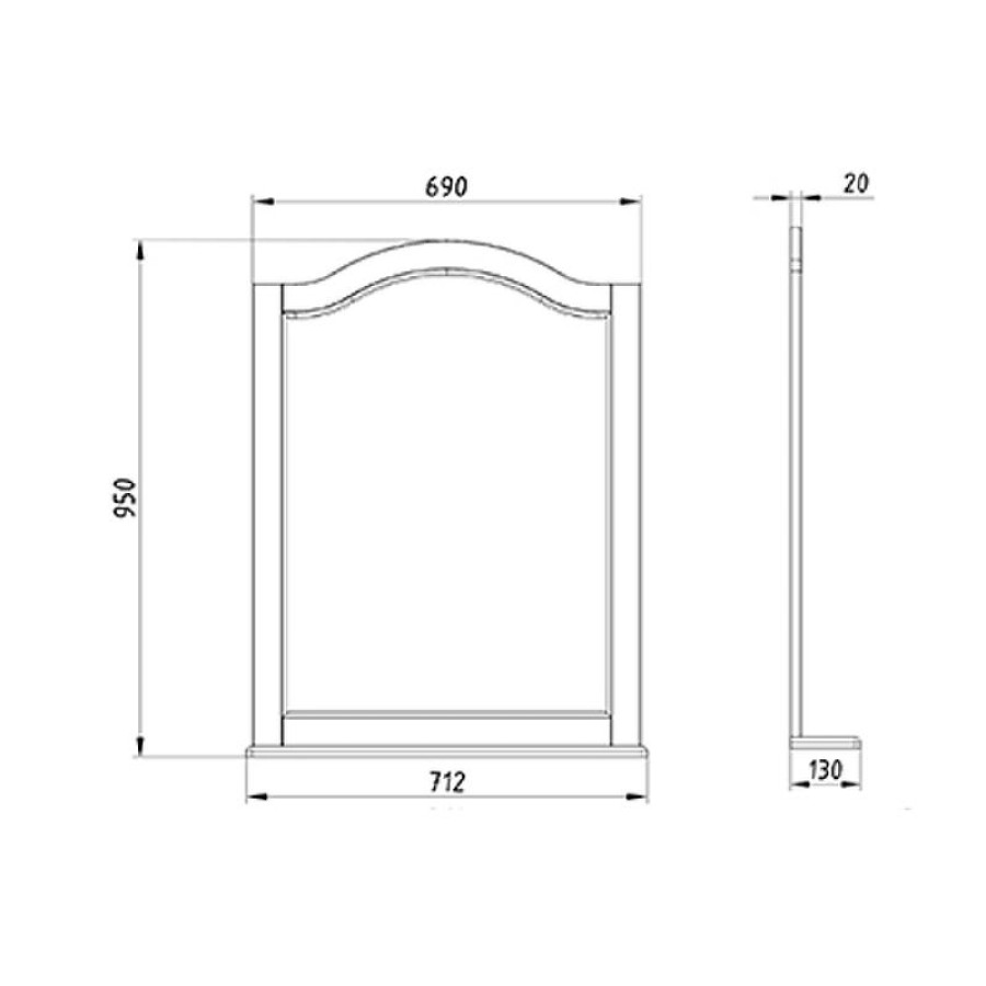 Зеркало ASB-Woodline Модерн 85 11232 Белое с патиной Серебро