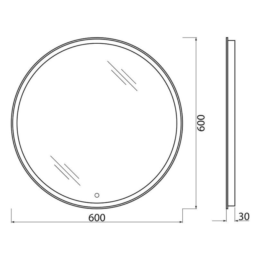 Зеркало BelBagno SPC-RNG-600-LED-TCH с подсветкой с сенсорным выключателем