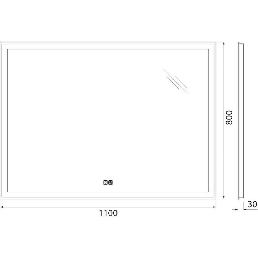 Зеркало BelBagno 110 SPC-GRT-1100-800-LED-TCH-WARM с подсветкой с подогревом с сенсорным выключателем