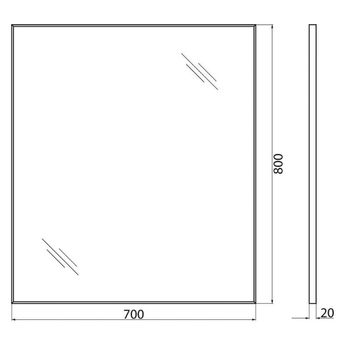 Зеркало BelBagno 70x80 сатин SPC-AL-700-800 в алюминиевой раме