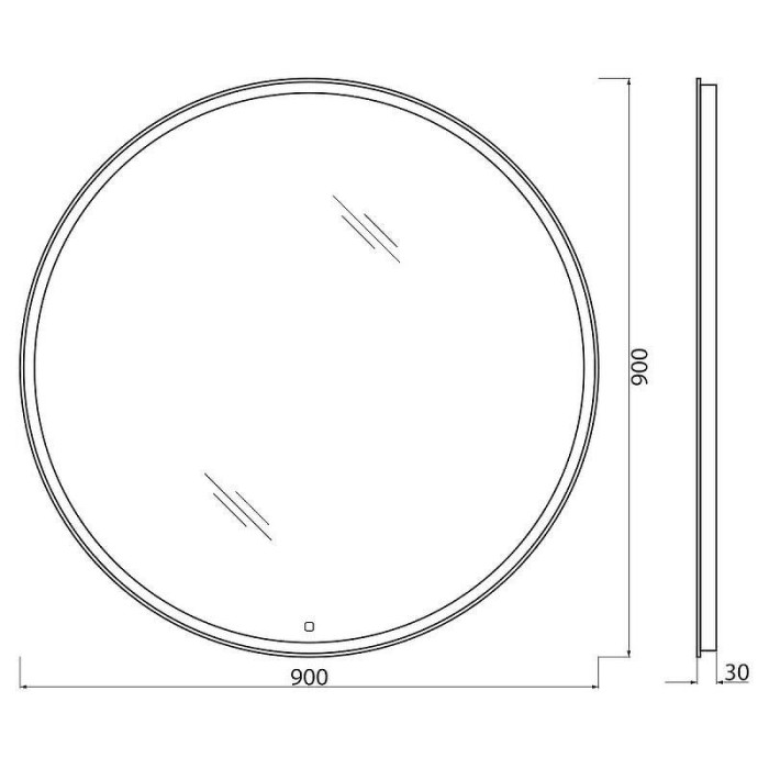 Зеркало BelBagno 90 SPC-RNG-900-LED-TCH с подсветкой с сенсорным выключателем