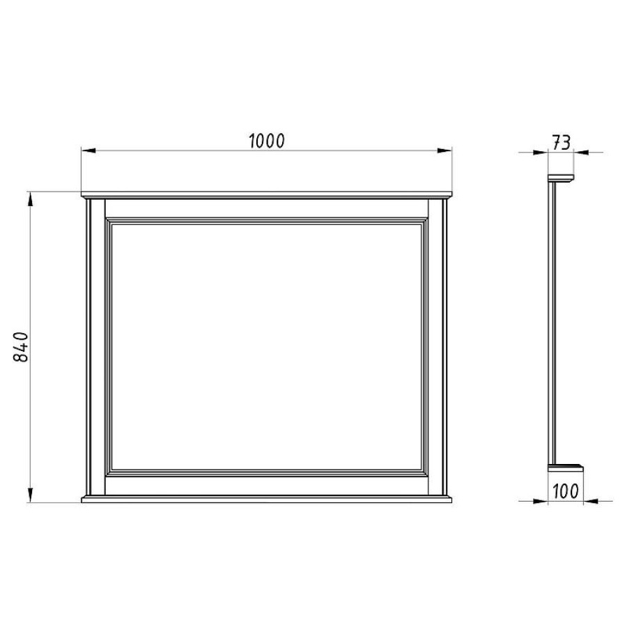 Зеркало ASB-Woodline Венеция 100 11941 Белое с патиной Серебро