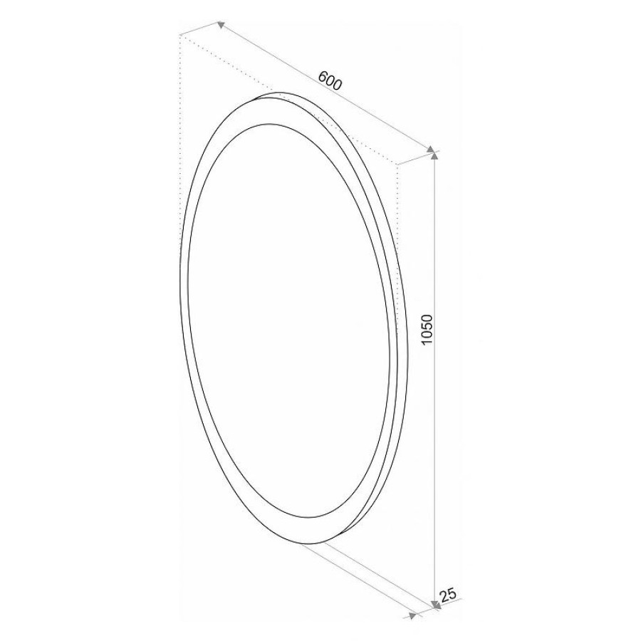 Зеркало Art&Max Ovale AM-Ova-600-1050-DS-F-H с подсветкой с сенсорным выключателем