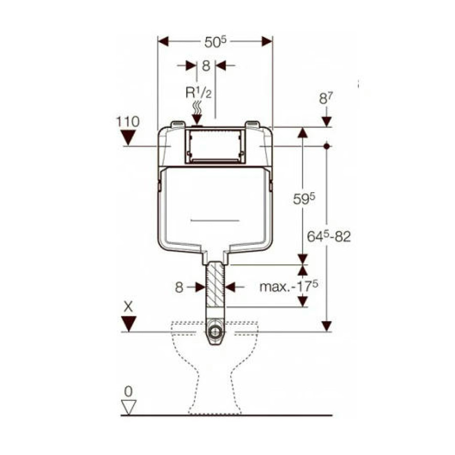 Скрытый бачок GEBERIT Sigma 8 109.791.00.1