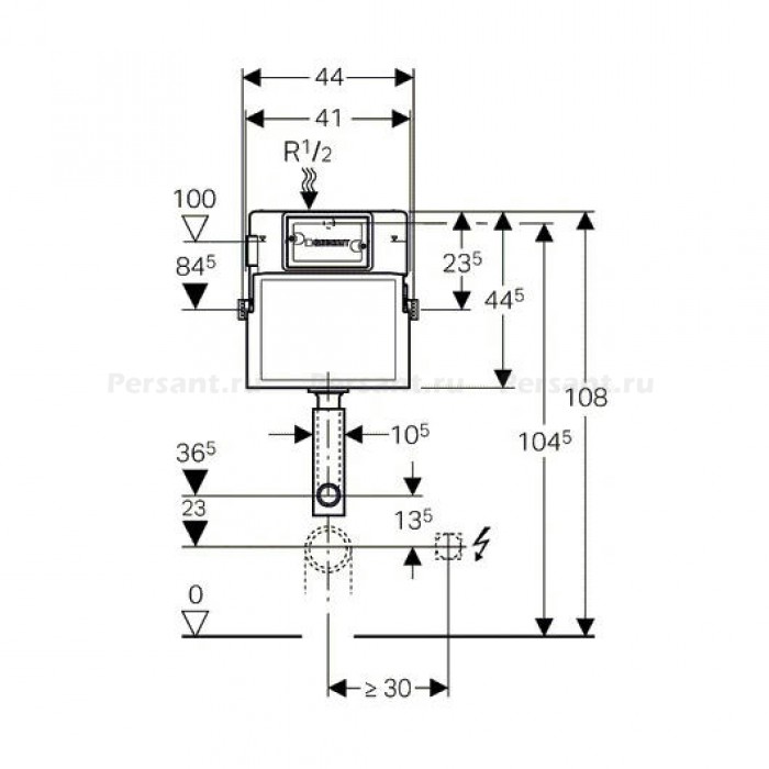 Бачок скрытого монтажа GEBERIT UP100 Delta 12 109.100.00.1