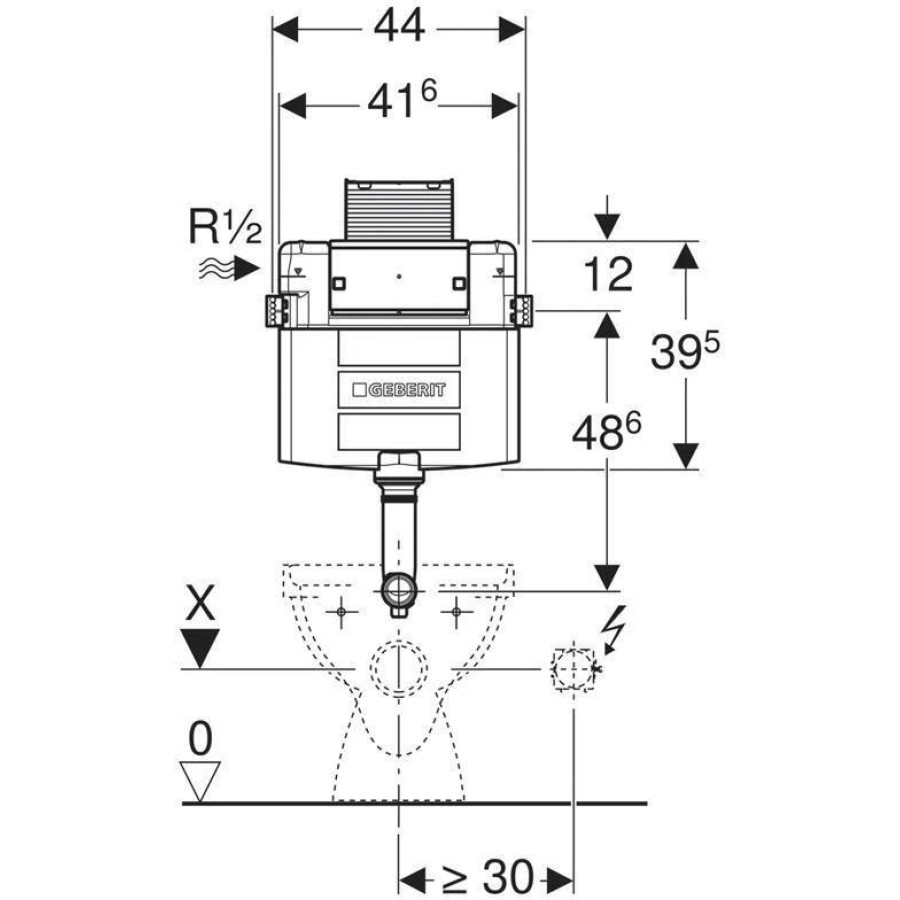 Скрытый бачок GEBERIT Duofix Omega 98 109.050.00.1