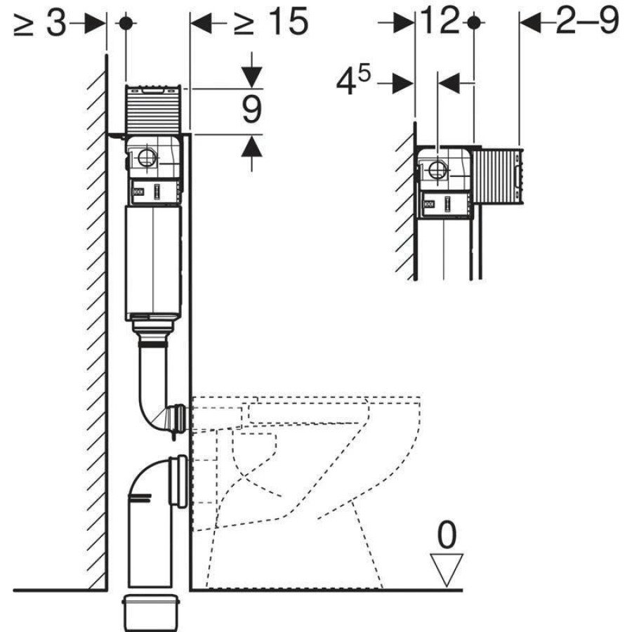 Скрытый бачок GEBERIT Duofix Omega 98 109.050.00.1