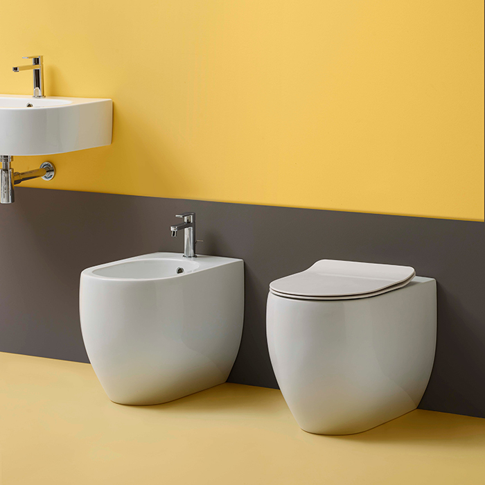 Биде напольное Kerasan Flo 312401 белое, высота 50 см