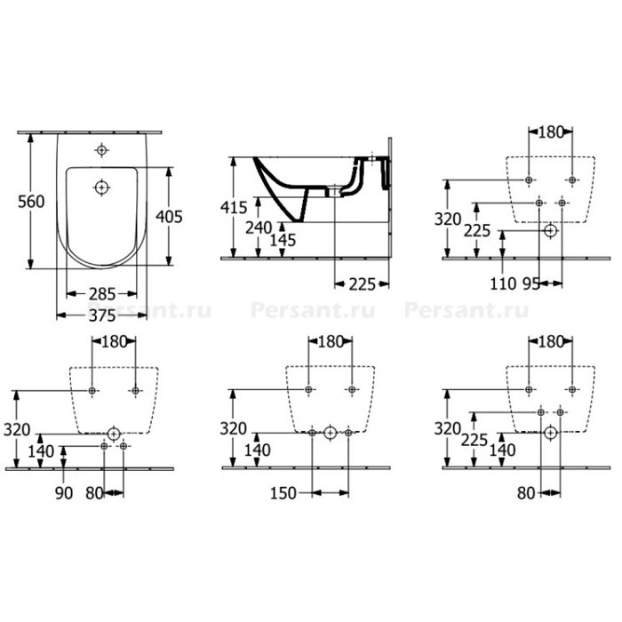 Подвесное биде Villeroy&Boch Subway 3.0 447000R1 Ceramic Plus