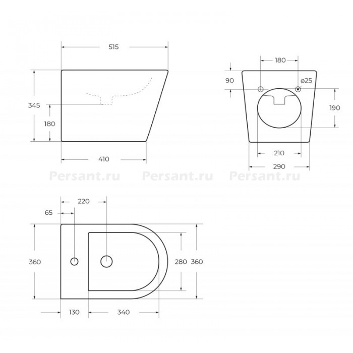 Биде подвесное BelBagno Flay-R BB053BH