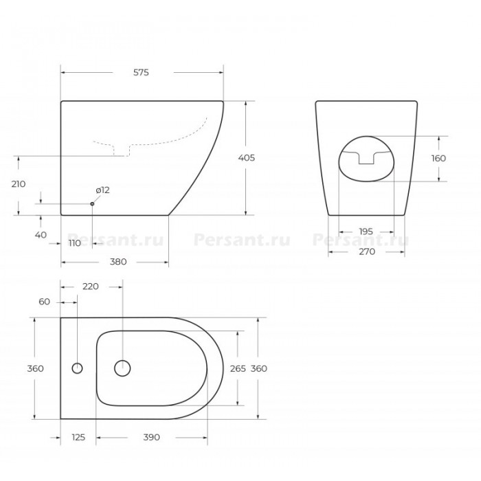 Биде напольное BelBagno Sfera-R BB2141B