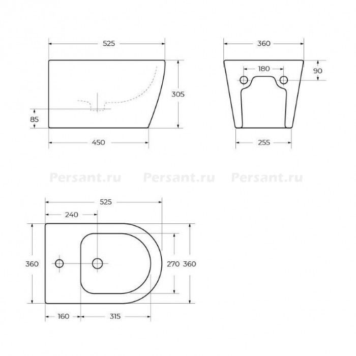 Биде BelBagno MARINO BB105BH