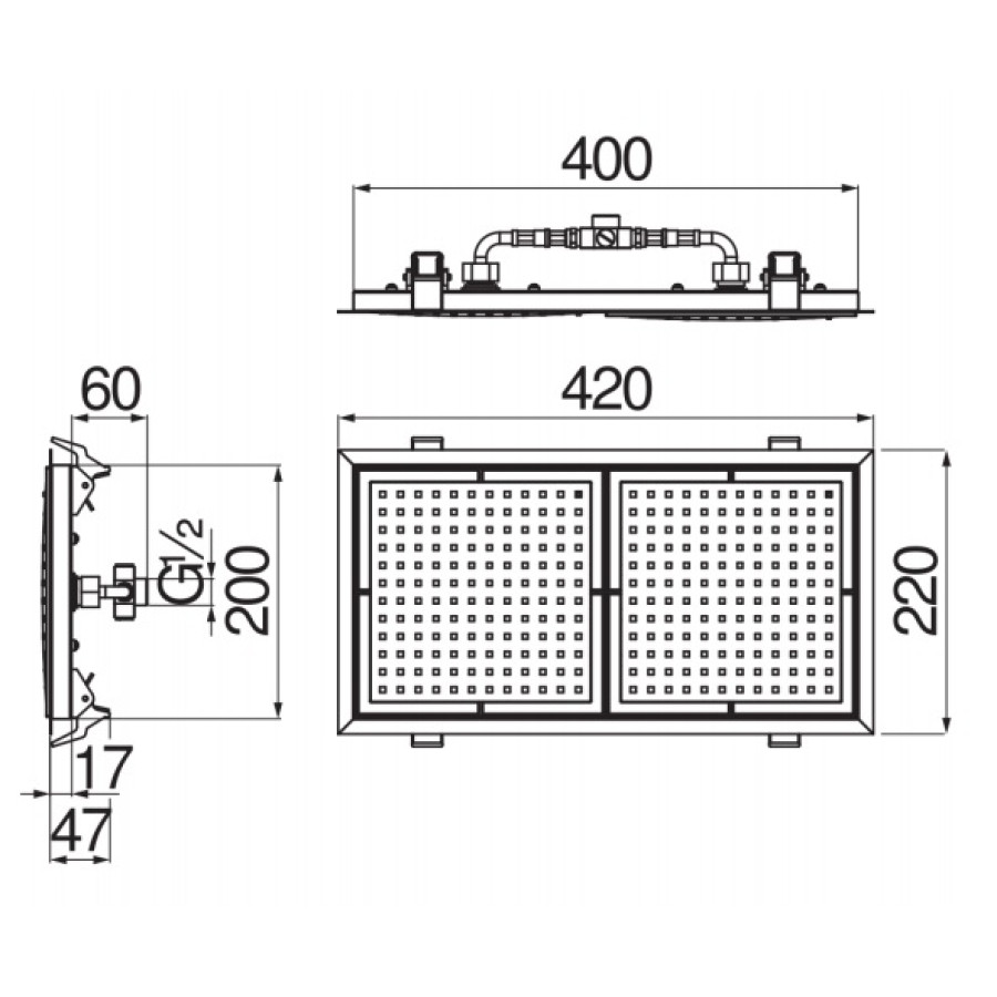 Верхний душ Nobili AD139/37CCR 42х22 см