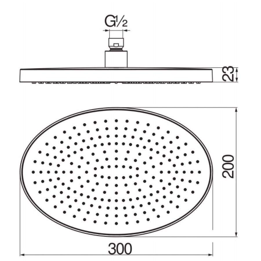 Верхний душ Nobili AD139/71CR 30x20 см