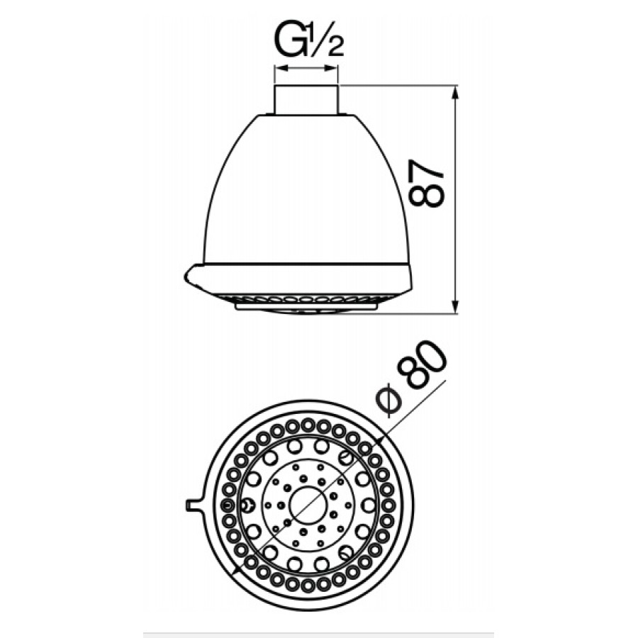 Верхний душ Nobili AD139/54CR 8 см