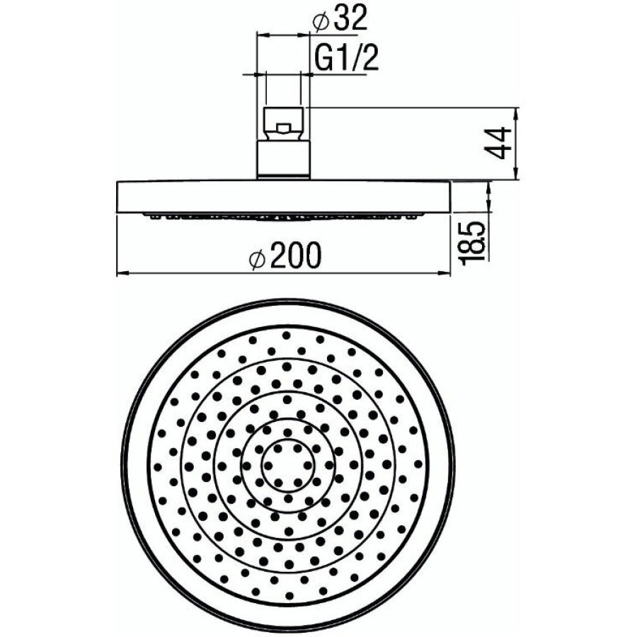 Верхний душ 200 мм Nobili WE00139/94CR