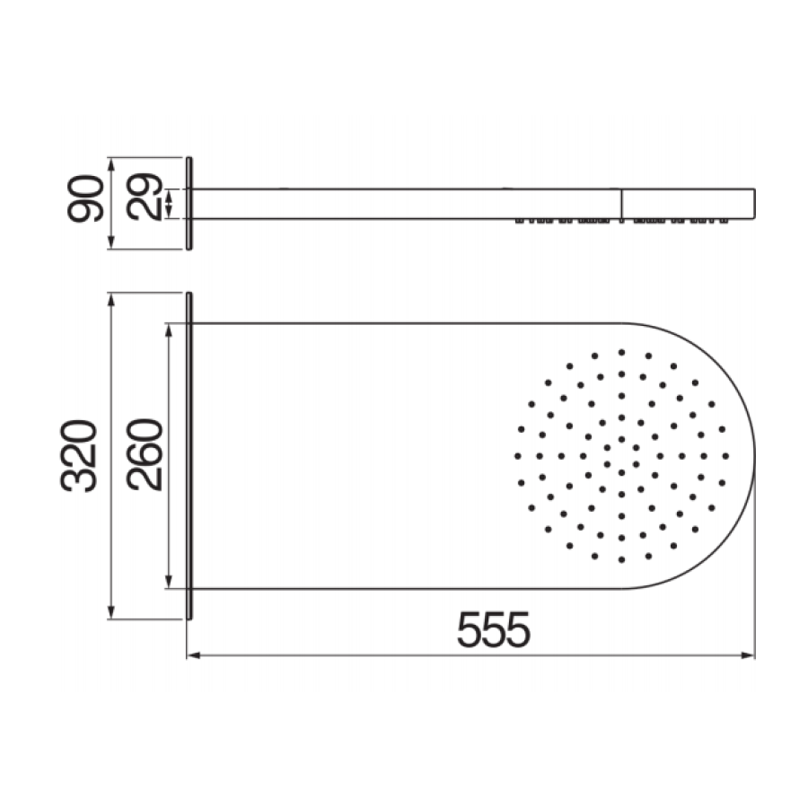 Верхний душ Nobili AD139/127CR 55*26 см