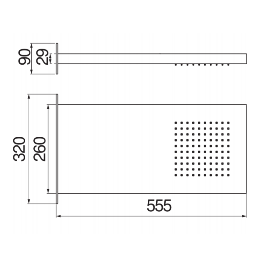 Верхний душ Nobili AD139/126CR 55х26 см