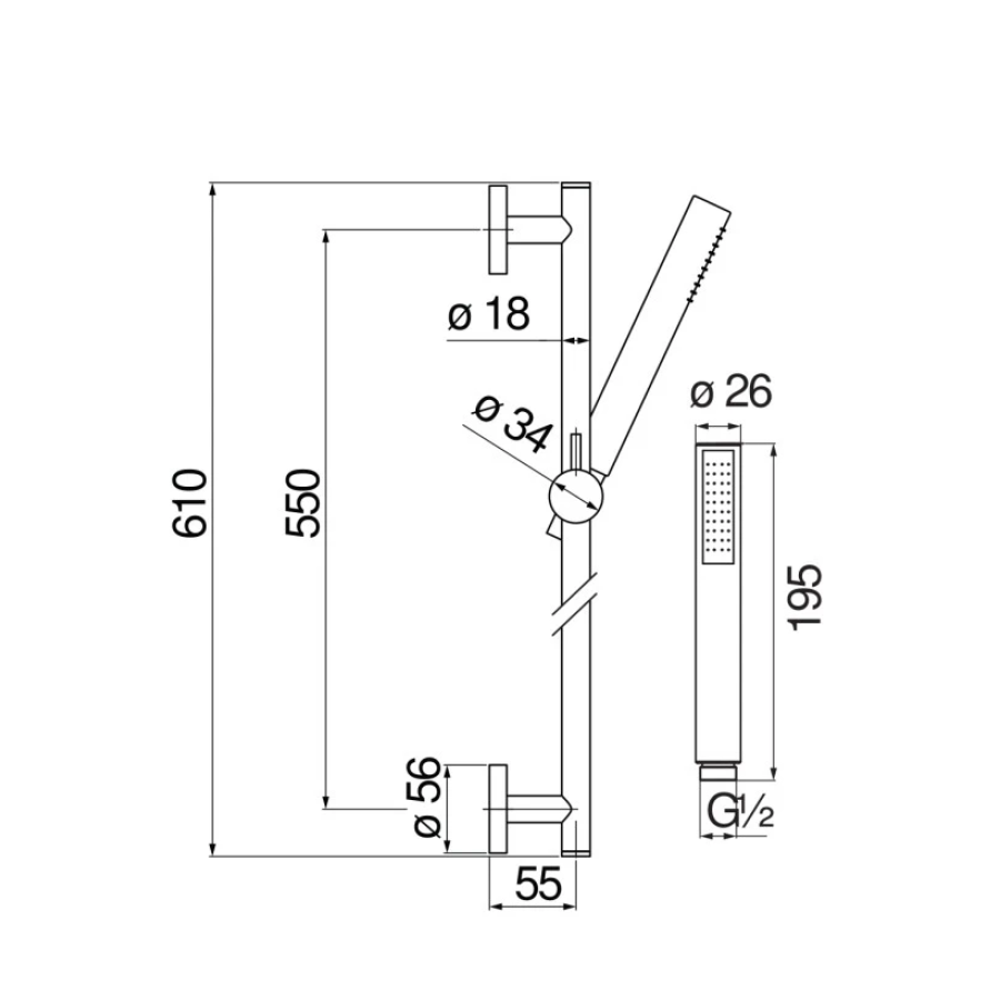 Душевой гарнитур Nobili AD140/37WM матовый, белый