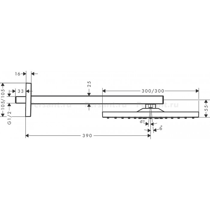 Верхний душ Hansgrohe Raindance E 300 1jet 26238000 хром