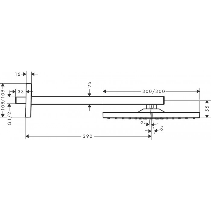 Верхний душ Hansgrohe Raindance E 300 1jet 26238000 хром
