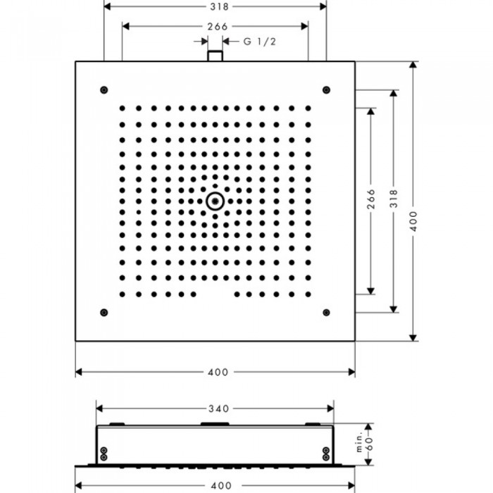 Верхний душ Hansgrohe Raindance E 400 1jet 26252000 хром