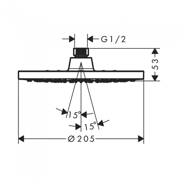 Верхний душ Hansgrohe Vernis Blend 200 1jet 26271670 черный матовый