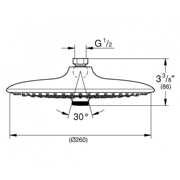 Верхний душ GROHE Euphoria 260 SmartControl 26456EN0 никель