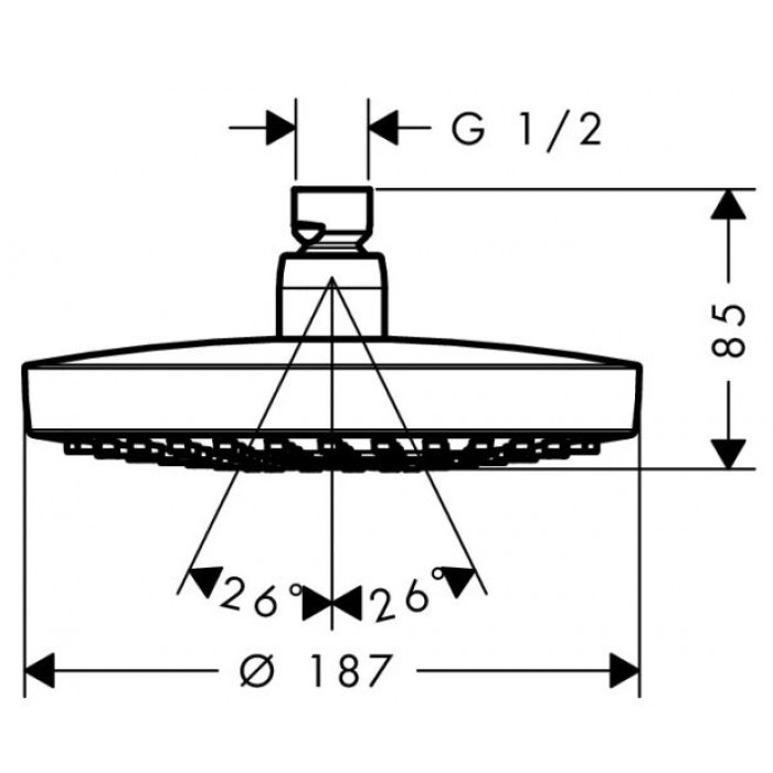 Верхний душ Hansgrohe Croma Select S 180 2jet 26522400 белый/хром