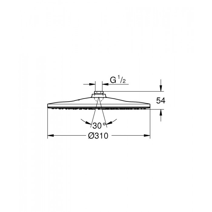 Верхний душ Grohe Rainshower 310 Mono 26561LS0 белый глянец/хром