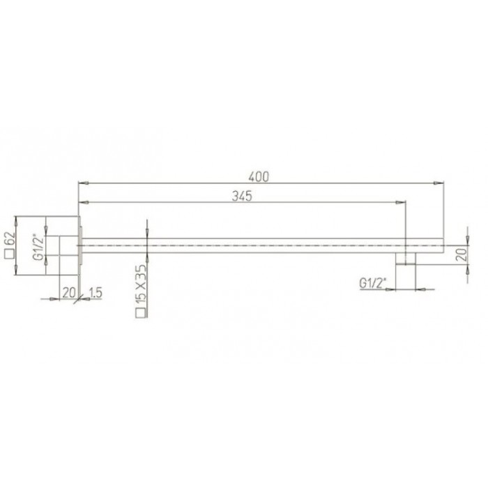 Держатель верхнего душа Paini 50CR745T540BI 34,5 см, хром