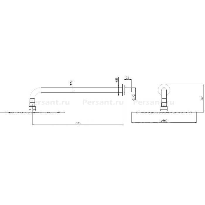Верхний душ Allen Brau Priority 30 см 5.31A17-BN никель матовый
